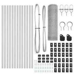 Ensemble de Clôture Set de 2 Acier Galvanisé 25 x 0,5 m Durable 