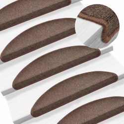 Tapis d'escalier 20 pcs marron café 56x17x3 cm 