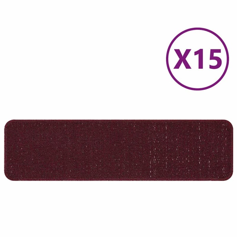 Tapis d'escalier avec dos en latex Bourgogne 20x75 cm 