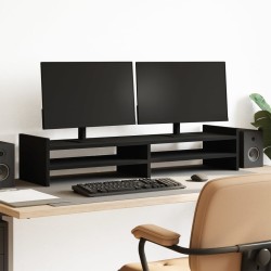 Support de moniteur noir 100x27x20 cm bois d'ingénierie 