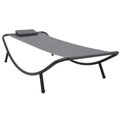 Lit de jardin Gris 200x90 cm Acier 