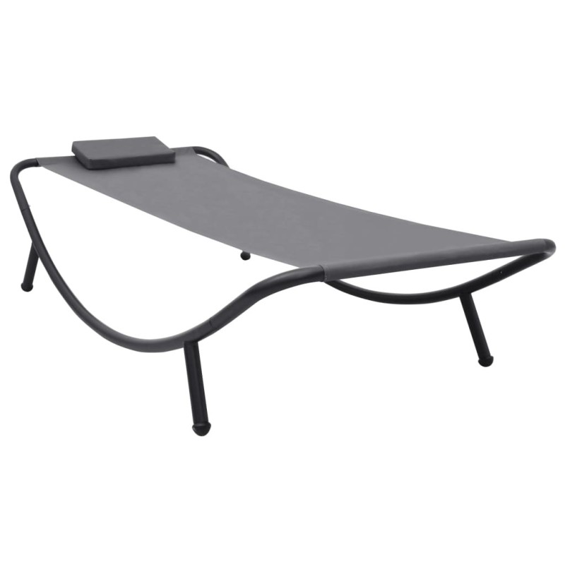Lit de jardin Gris 200x90 cm Acier 