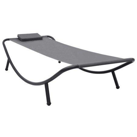 Lit de jardin Gris 200x90 cm Acier 