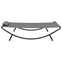 Lit de jardin Gris 200x90 cm Acier 