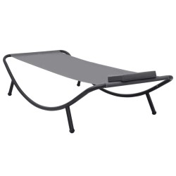 Lit de jardin Gris 200x90 cm Acier 