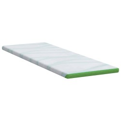 Coussins de Matelas Blanc et vert 80 x 200 cm 