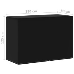Housses meubles de jardin 2 pcs 6 œillets barbecue 180x80x125cm 
