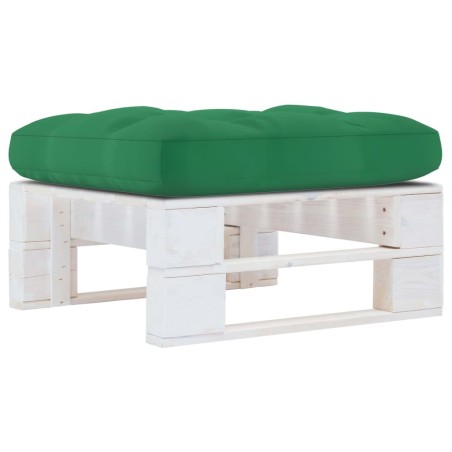 Pouf palette de jardin Bois de pin imprégné de blanc 