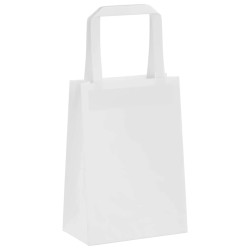 Sacs en papier 250 pcs avec poignées blanc 15x8x21 cm 