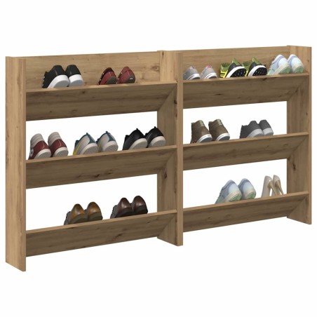 Cabinets à chaussures muraux avec étagère Autre 2 pcs chêne artisanal 