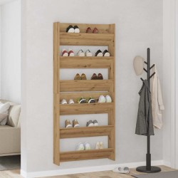 Cabinets à chaussures muraux avec étagère Autre 2 pcs chêne artisanal 