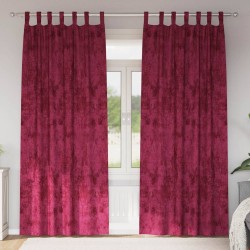 Rideaux en velours , 2 pcs, œillets rouge vin, 245 x 140 cm 