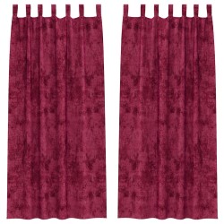 Rideaux en velours , 2 pcs, œillets rouge vin, 245 x 140 cm 
