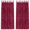 Rideaux en velours , 2 pcs, œillets rouge vin, 245 x 140 cm 