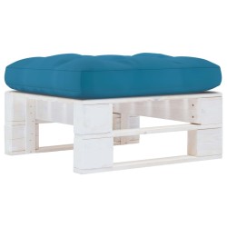 Pouf palette de jardin Bois de pin imprégné de blanc 
