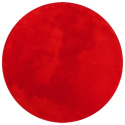 Tapis HUARTE à poils courts doux et lavable rouge Ø 200 cm 