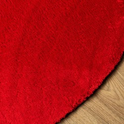 Tapis HUARTE à poils courts doux et lavable rouge Ø 200 cm 