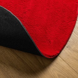 Tapis HUARTE à poils courts doux et lavable rouge Ø 200 cm 