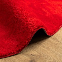 Tapis HUARTE à poils courts doux et lavable rouge Ø 200 cm 