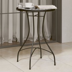 Table de bistro mosaïque noir et blanc Ø50x70 cm céramique 