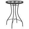 Table de bistro mosaïque noir et blanc Ø50x70 cm céramique 