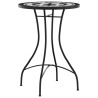 Table de bistro mosaïque noir et blanc Ø50x70 cm céramique 
