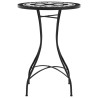 Table de bistro mosaïque noir et blanc Ø50x70 cm céramique 