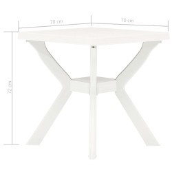 Table de bistro Blanc 70x70x72 cm Plastique 