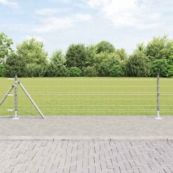 Clôture Euro avec 7 poteaux flans 0,6 x 10 m en acier galvanisé 