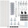 Jeu de Poteaux de Clôture Argent 10 x 0.6 mètres 