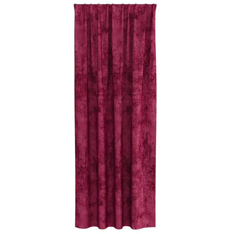 2 rideaux en velours avec œillets, rouge vin 260x140 cm 