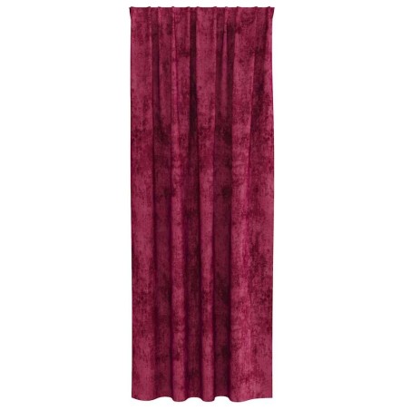 2 rideaux en velours avec œillets, rouge vin 260x140 cm 