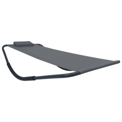 Lit de jardin Gris 200x90 cm Acier 