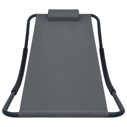 Lit de jardin Gris 200x90 cm Acier 