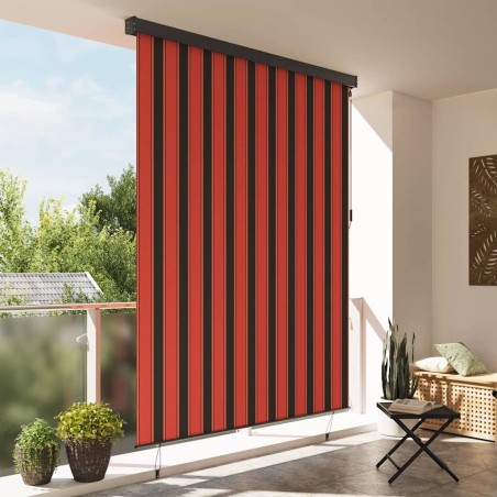 Store Roulant Extérieur orange et marron 220 x 250 cm tissu 
