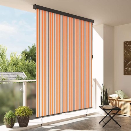 Store Roulant Extérieur Rayé Jaune et bleu 220 x 250 cm tissu 