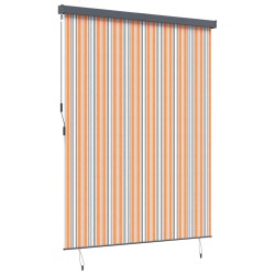 Store Roulant Extérieur Rayé Jaune et bleu 220 x 250 cm tissu 