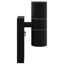 Appliques murales extérieures 2 pcs Noir Acier inoxydable IP44 
