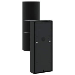 Appliques murales extérieures 2 pcs Noir Acier inoxydable IP44 