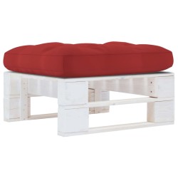 Pouf palette de jardin Bois de pin imprégné de blanc 
