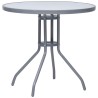 Table de jardin Gris clair 80 cm Acier et verre 