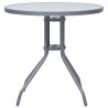 Table de jardin Gris clair 80 cm Acier et verre 