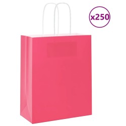 Sacs en papier 250 pcs avec poignées rose 18x8x22 cm 