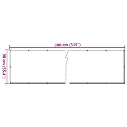 Écran d'intimité de balcon anthracite 800x90 cm PVC 