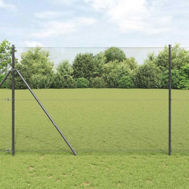 Clôture en fil soudé gris , 1,5 x 25 m, en acier. 