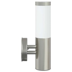 Applique Murale Extérieure 2 pcs Argent Acier Inoxydable IP44 