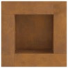 brasero carré 60x60x30 cm en acier corten 