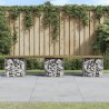 Banc de jardin design gabion 203x31x42 cm bois de pin imprégné 