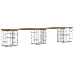 Banc de jardin design gabion 203x31x42 cm bois de pin imprégné 