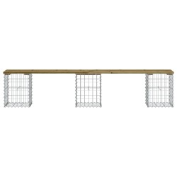 Banc de jardin design gabion 203x31x42 cm bois de pin imprégné 
